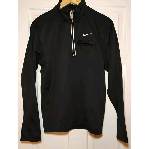 Vintage Nike Track Jacket Men's 1/4 Zip Chest Pocket Black - Medium - Picture 2 of 7